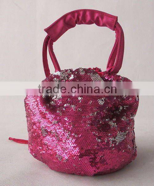 2014 Cute girl's bag sequin drawstring bag