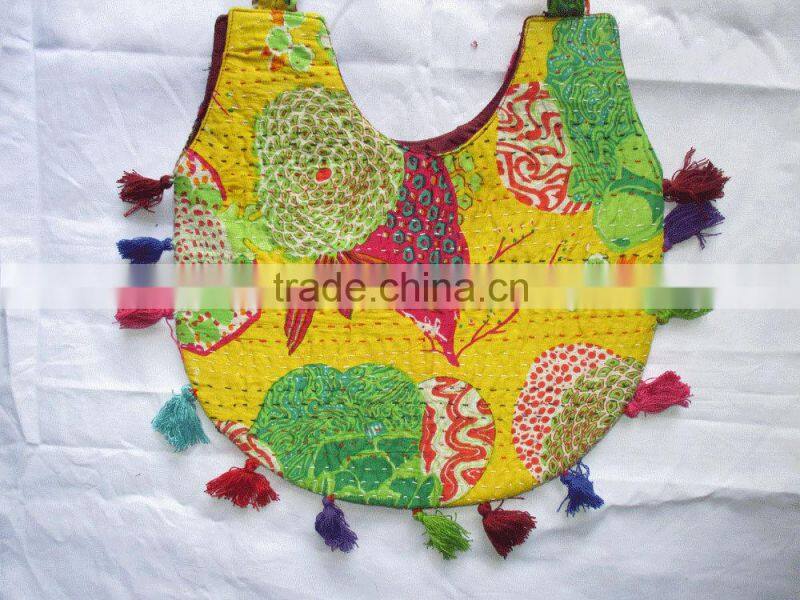 Multicolor Embroidered Handmade Cotton embroidered elephant cotton fabric hippe shoulder bag