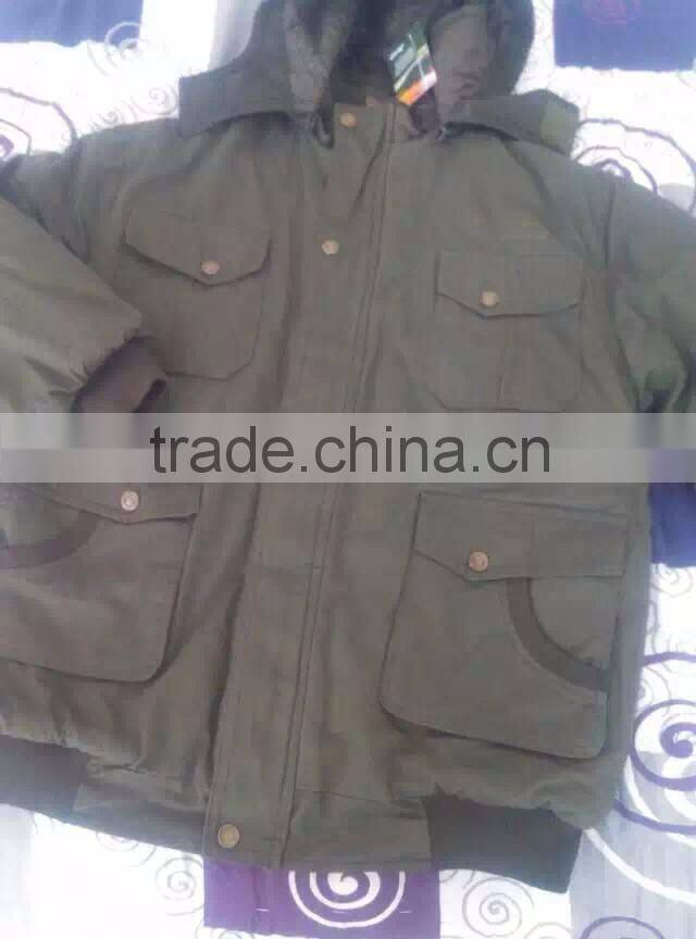 Factory direct supply of outdoor leisure suit overalls for foreign men green Cotton-padded jacket