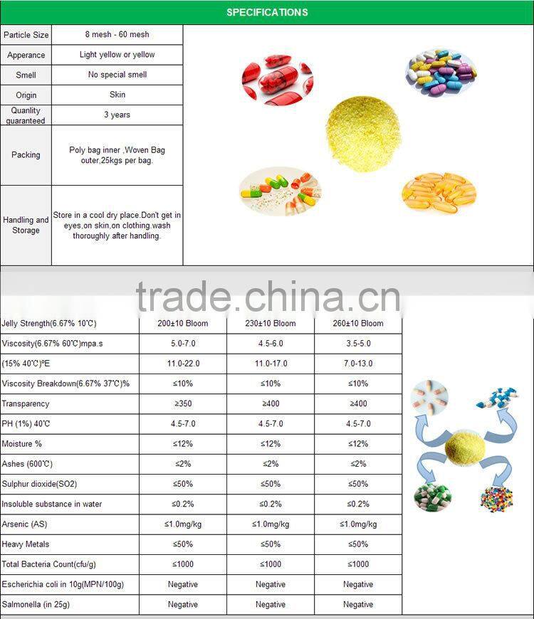 Gelatin for Tablets/Pharmaceutical Gelatin,Chemical Auxiliary Agent