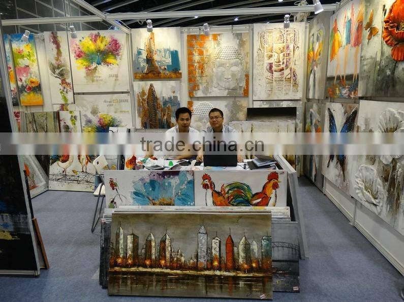 Modern Cartoon Handmade Oil Dog Painting On Canvas For Decor