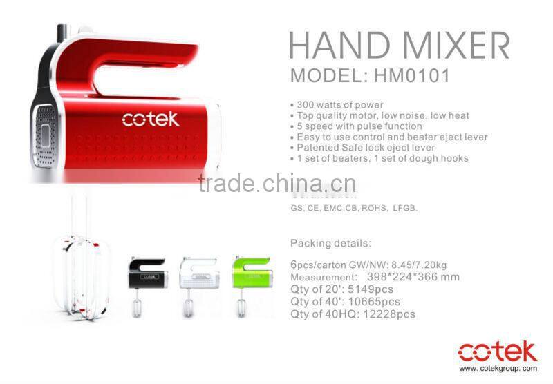 High quality 5 speed electric food hand mixer with copper motor