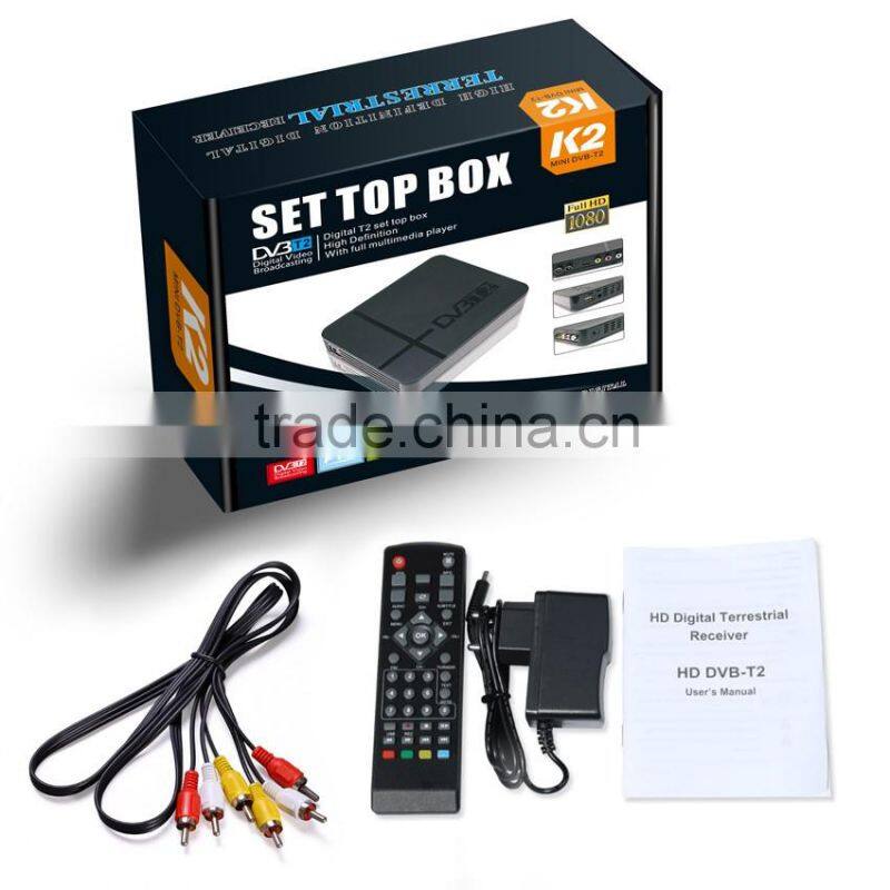 OEM/ODM HD 1080P DVB T2 mini FTA digital decoder set top box terrestrial receiver