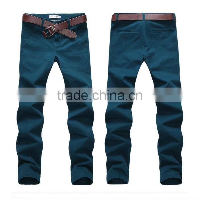 Wholeasle cotton twill casual pants slim fit cotton chino pants for men