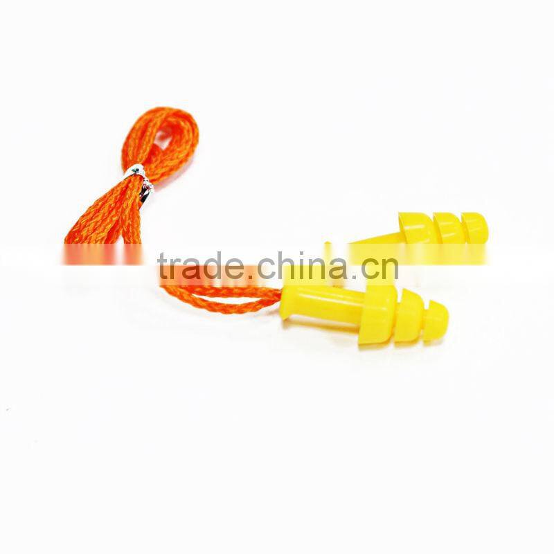2015 Hot sale ce standard silicone hearing protecting hearing protecting earplugs with cord