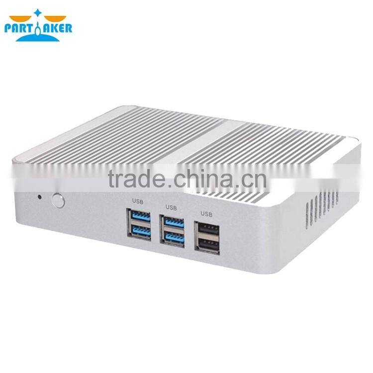Partaker B4 Cheapest i3 Broadwell fanlesscomputer Win10 Barebone Computer i3 4005U 4K mini pc