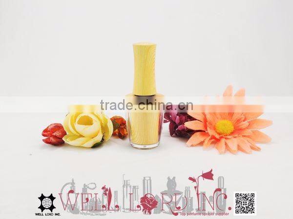 10ml wood plastic cap acrylic cylinder nail polish bottle