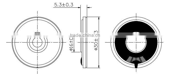 30mm 8ohm plastic cone micro dynamic speaker