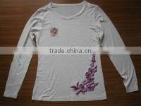 Long sleeve shirt crew neck timeless piece blend black and white T-SM83