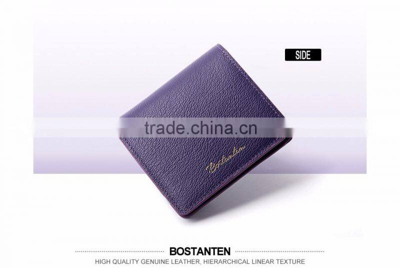 cowhide leather famous brand women wallet and hand purse good quality