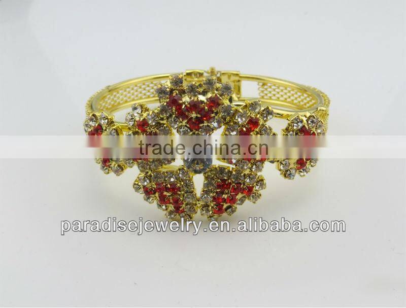 Heart shape design handmade rhinestone alloy cuff bracelet&bangle -SB0010