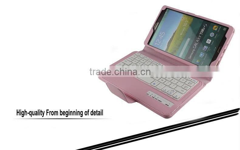 Litchi Pattern Wireless Mini Bluetooth Keyboard for Samsung TABS 8.4inch T700/705-SA04