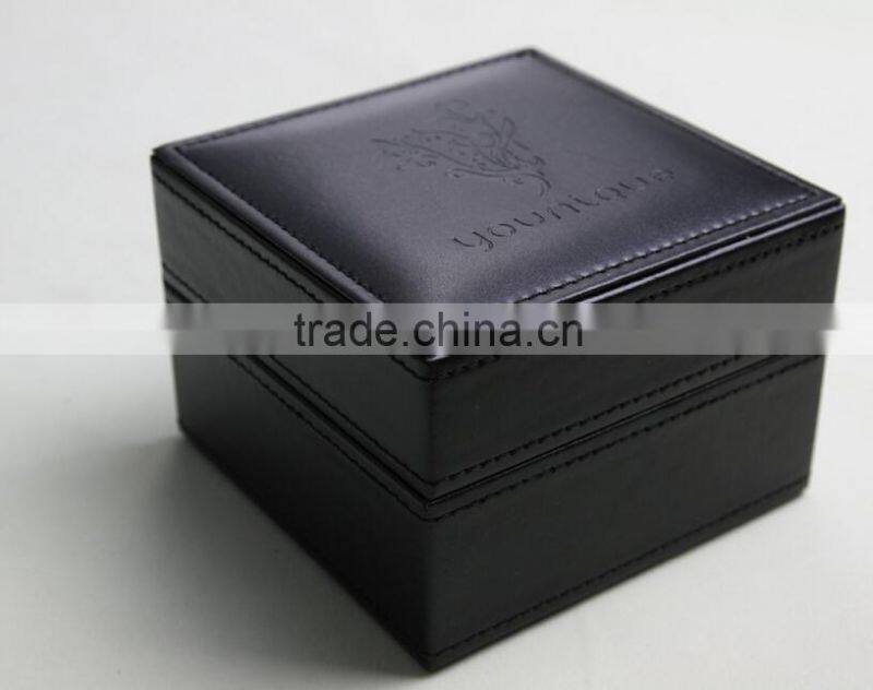 Customized High Quality Cheap PU Leather Window Watch Box Black Boxes