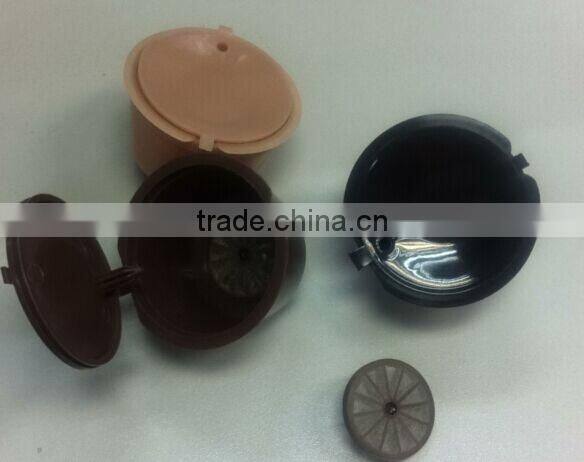 Food grade plastic dolce gusto capsule for nespresso reusable with stainless steel mesh