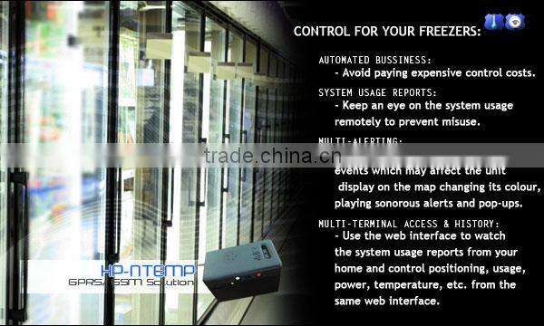 Temperature sensor with GSM/ GPRS communication, dual-power source for freezers