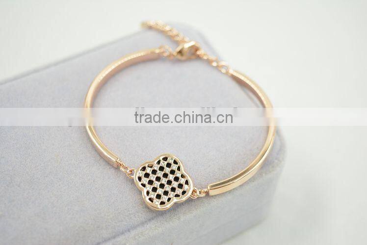 Lovely girl gold heart bracelet , lovers rhinestone heart bracelet jewelry wholesale