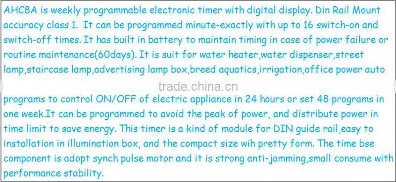 Weekly Digital Programmable Time Switch AHC8A