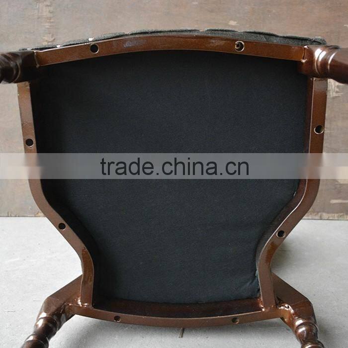 Steel Frame with Red Upholstery Round Back Dining Chair