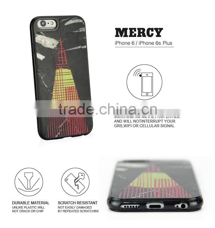 2016 unique Stone painting pattern 3D cell phone case for iphone 6 4.7" with factory price genuine marble covers