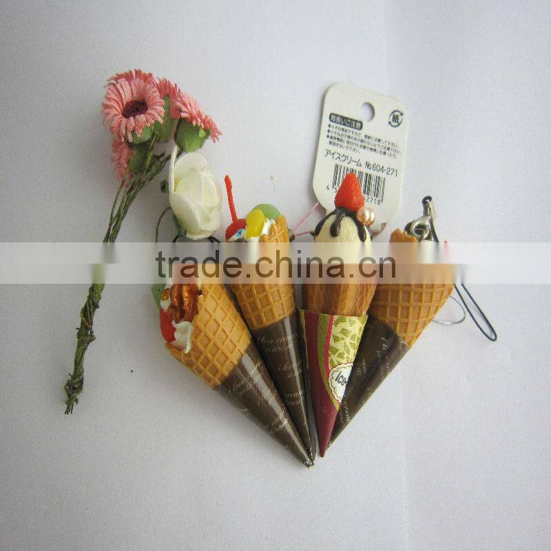 Realistic Ice Cream Key Chain With Cherry