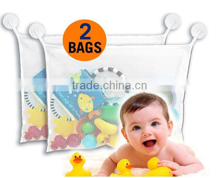 Bath Toy Organizer for Baby Boys and Girls with 2 Strong Suction Cups