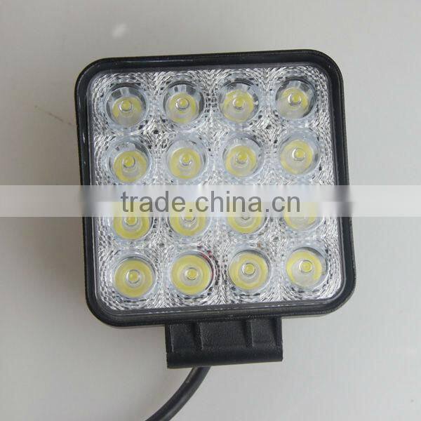 16 LEDs 48W Work Lamp 60 degree Wide Flood Beam with EMI 12v off road work light for turck