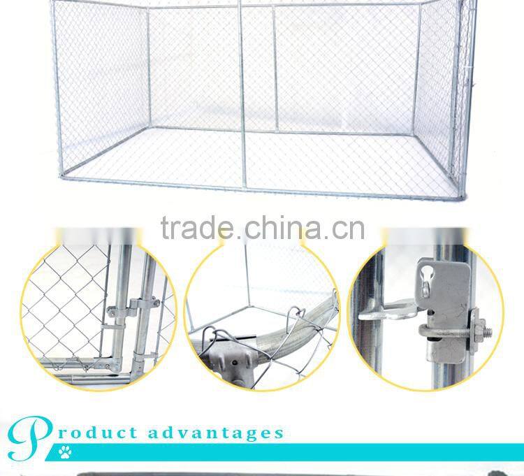large outdoor galvanized chain link metal dog fence