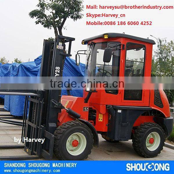 4WD Rough Terrain Forklift CPCY28 Terrain pallet truck with CE