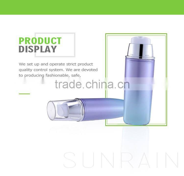China made customized color cosmetic packaging acrylic vacuum bottle