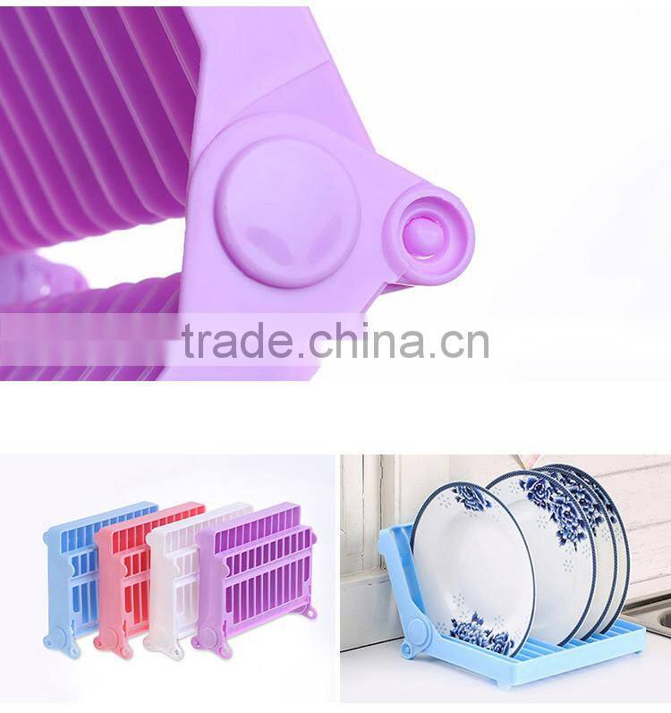 Plastic Folding Dish Drainer Foldable Plate Storage Rack Draining Board