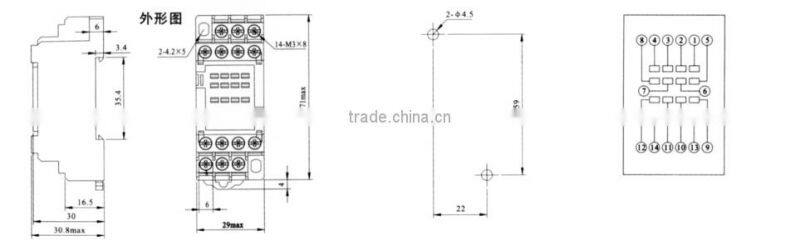 HEIGHT Hot Sale RXZE1M4C Relay Socket /8 pin Relay Socket/General relay socket with High Quality Factory Price