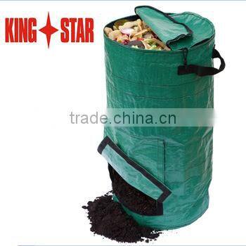 116Gallon plastic compost bag with open lid