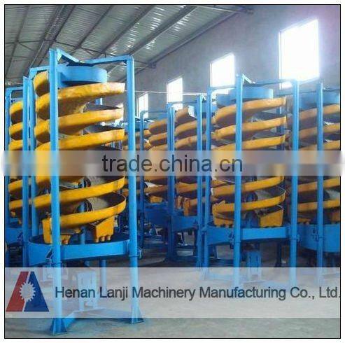 Alluvial gold gravity spiral chute separator