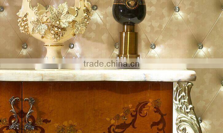European Style Luxury Console Table, Parquet Pattern Wooden Corner Table, Nice Carving Storage Cabinet (BF01-ML042)