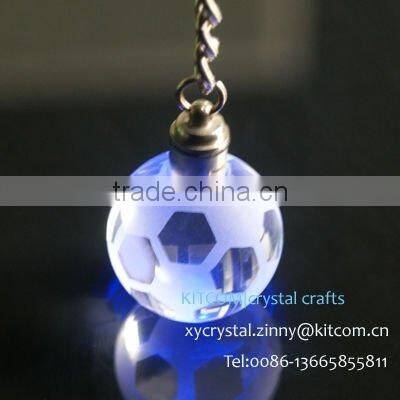 souvenir crystal soccer keychain