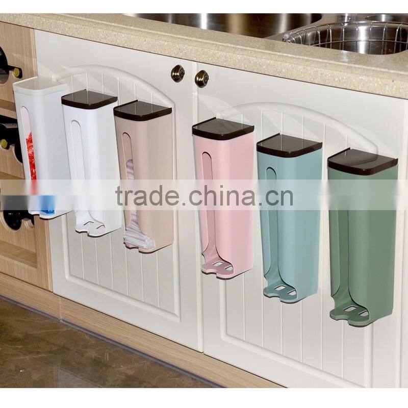 kitchen wall mounted plastic storage box, home garbage bag storage