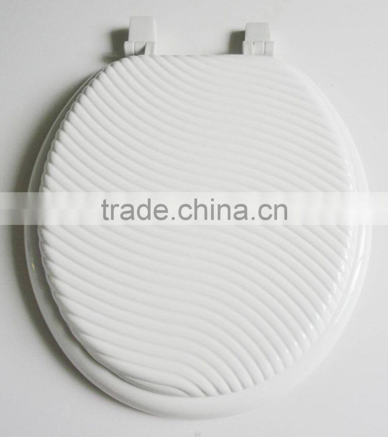 17" CARVED / SCULPTURED MDF TOILET SEAT COVER , Panel/ Sandwave/Shell/Wave design toilet seat Lid