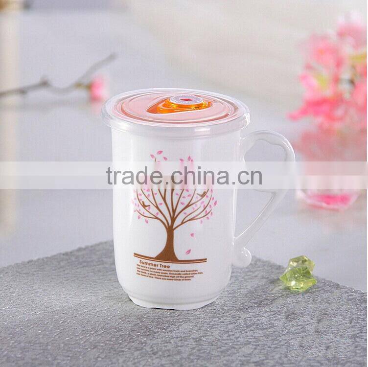 ceramic coffee mug with lid,mug with plastic lid,mug wholesale