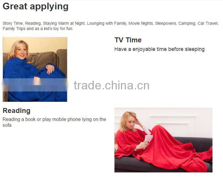New Arrival Snuggie Blanket With Sleeves For Winter, Lazy Fleece Blanket Warm Blanket For TV Time/Leisure/ Reading /Bed