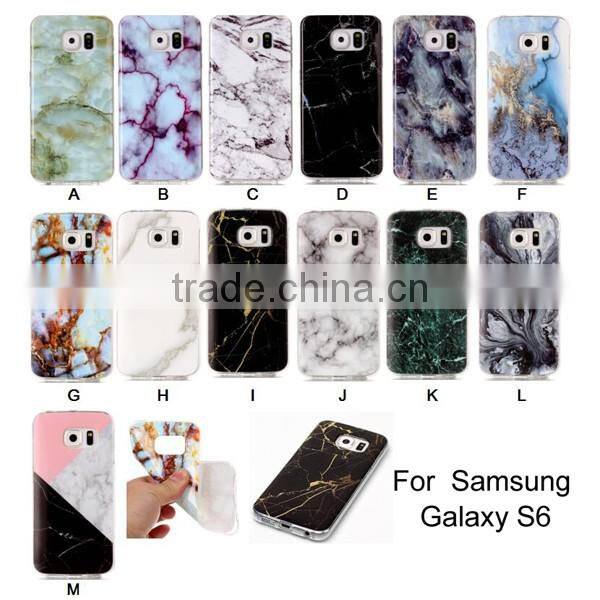 China phone case manufacturer, 2017 hot selling imd marble back cover for samsung s6 s6 edge