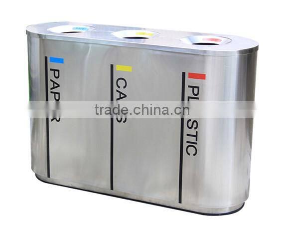 Arlau outdoor steel metal 4 compartment recycle bin