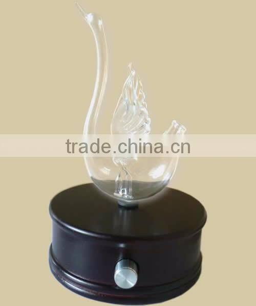 Elegant Swan Wooden and Glass LED Aroma Diffuser Nebulization Essential Oil Diffuser