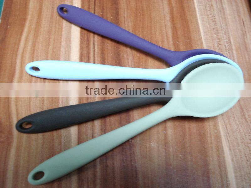 hot sale 20.5cm long silicone spoon for baby
