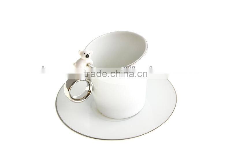 China Supplier Porcelain Simple And Modern Style White Mug And Saucer 2sets WS190-3149-1464C 2/s