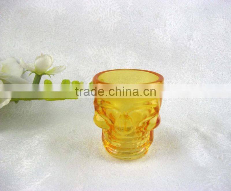 50ml colored round shaped skull shot wine glass / drinking glass
