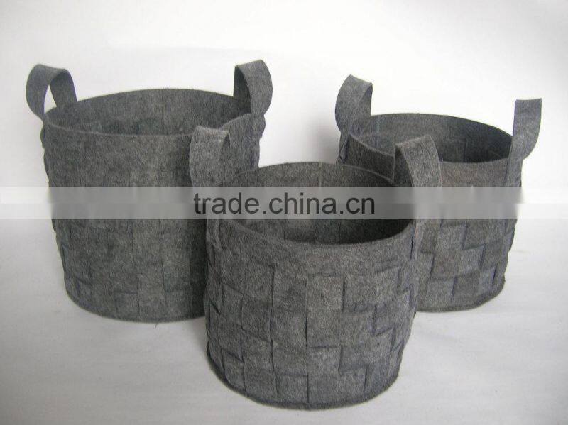 Cheap collapsible basket hot selling foldable felt storage cylinder felt storage basket
