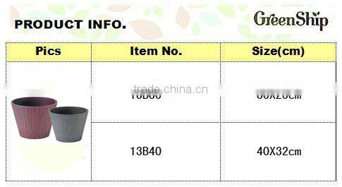 Decorative Garden Flower pot new tech Greenship/ 20 years lifetime/ lightweight/ UV protection/ eco-friendly