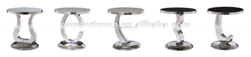 C04 Modern round mirror sofa side coffee table