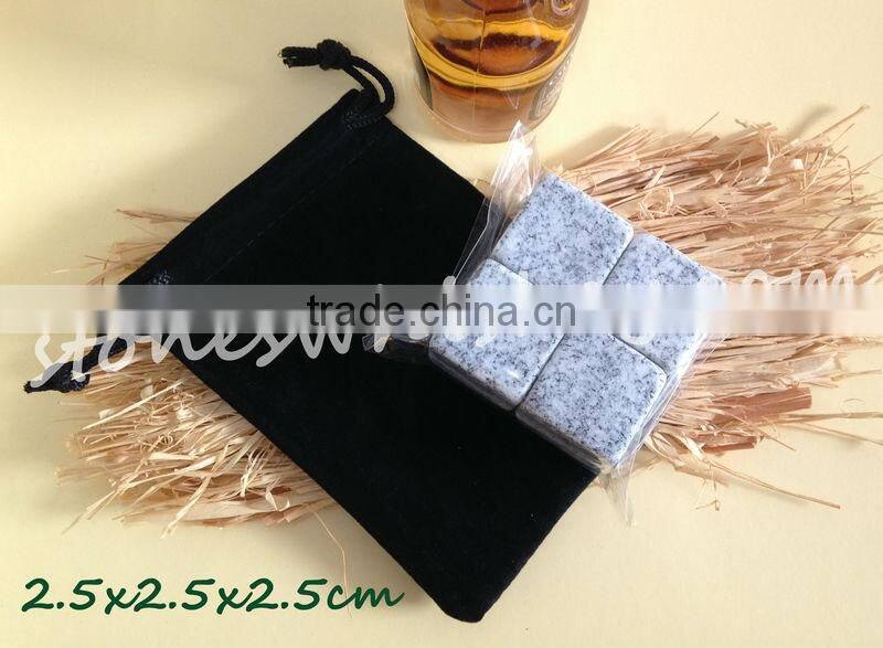 Light grey 4 pcs/set granite whiskey ice cube stones