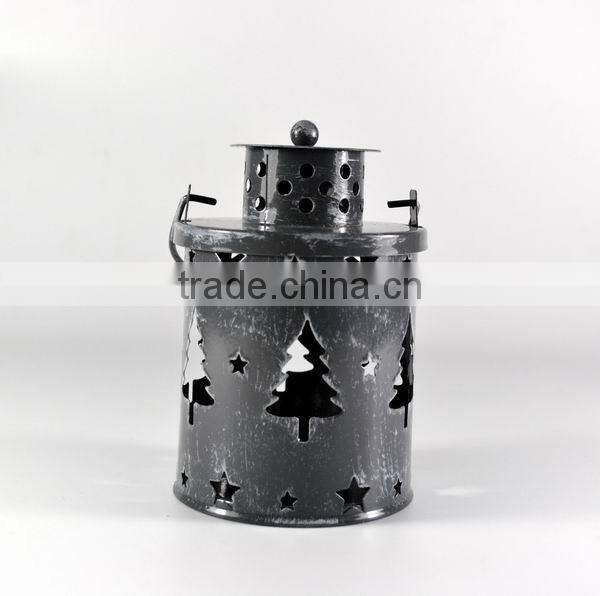 Christmas snowing metal lantern